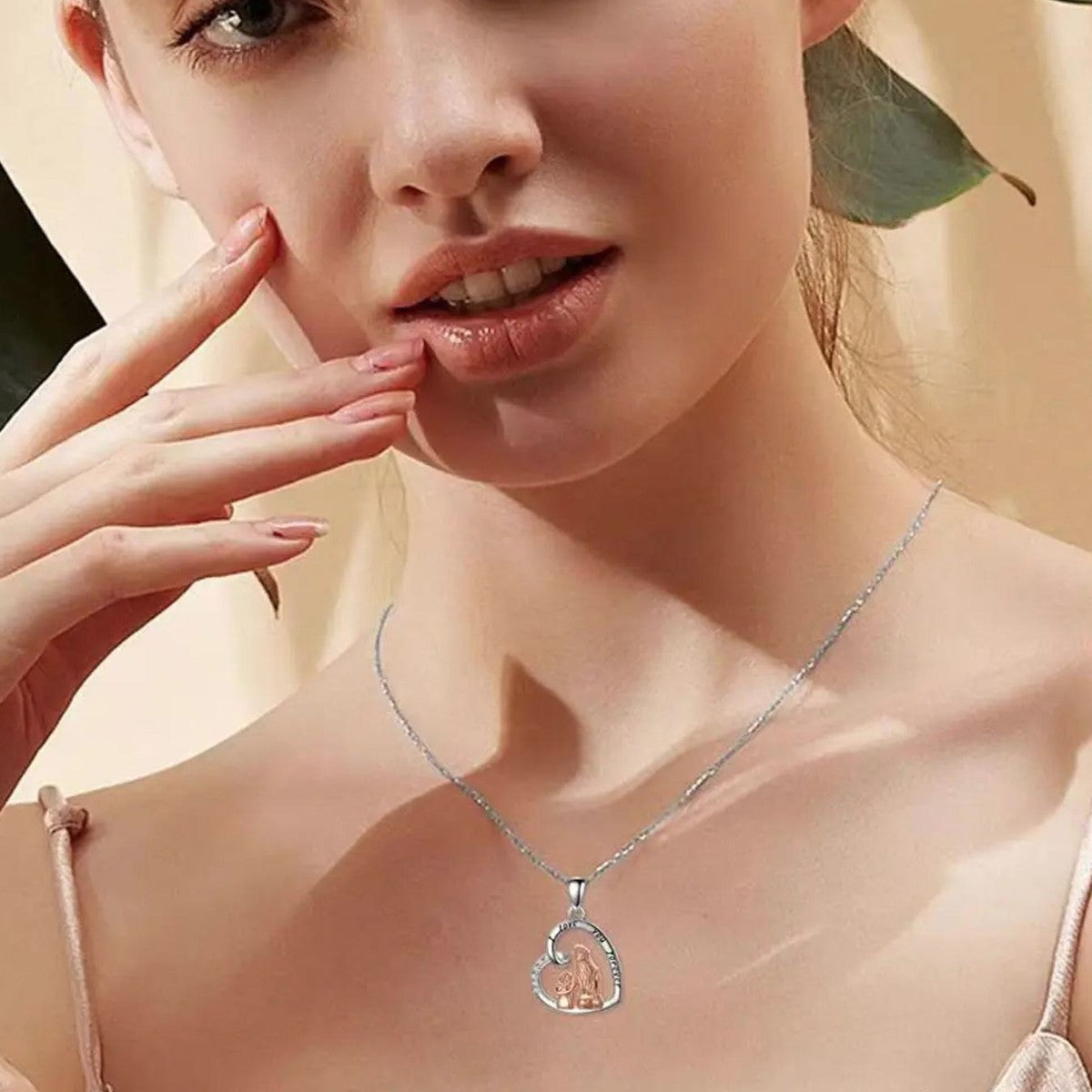 Wholesale Heart Shaped Mother's Day Mother and Daughter Necklace